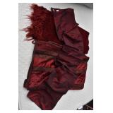 (2) Cranberry Throws and 1 Table Runner