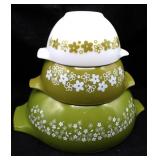 (3) PYREX Mixing Bowls with Crazy Daisy Designs