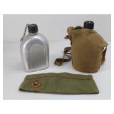 (2) Boy Scout Canteens & a Garrison Hat-Medium