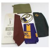 Boy Scout Neckerchief, Garrison Hat, Green Sash