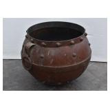 Wrought-Iron Cauldron Decorative Planter