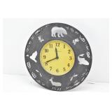 Northcrest Metal Round Wildlife Clock