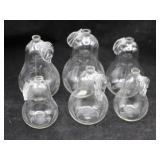 Set of 6 Hand Blown Glass Pears-Graduated Sizes