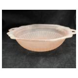 Pink Frosted Hand Painted Depression Glass Dish