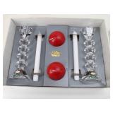 2-SHANNON Crystal Candlesticks, Taper Candles..