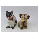 (2) Carnival Chalk Dog Figurines