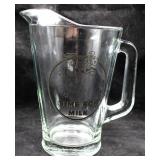 "TIME FOR MILK" Clear Heavy Glass Pitcher