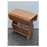 Oak Dropleaf Side Table/Magazine Rack