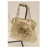 Creme Colored Floral Design Purse