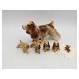 Ceramic Spaniel Dog Figurine-Japan, 4-Tiny Puppy..