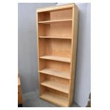 Tall Wood Bookcase 6 Adjustable Shelves