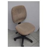 Brown Upholstered Office Chair Rolls Swivels