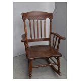 Vintage Oak Low Rocking Chair