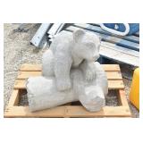 Concrete "Bear On A Log" Statue Yard Decor Heavy