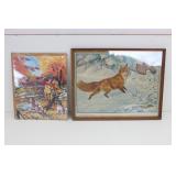 Vtg. Print "Red Raider" By Paul Bransom, & Litho