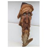 Hand Carved Mountain Man Face in Wood