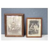 (2) Old Western Photos Framed