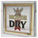 Michelob Dry Mirror Beer Sign