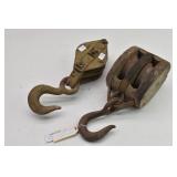 (2) Antique Pulleys