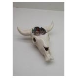 Ceramic Cow Skull with Design