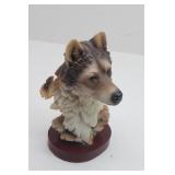 Wolf Head Bust Figurine with Base