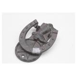 Metal Cowboy Boot & Horseshoe Door Knocker