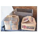 (2) Boxes of Nails & Wooden Crate