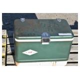 Vintage Coleman Metal Cooler w/ Lantern Parts