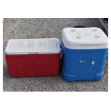 (2) Coolers- Igloo Ice Cube w/ Wheels & 4 cup