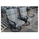 (2) Cushioned Metal Swivel Patio Chairs