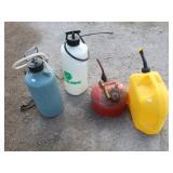 Two Gas Jugs, Two Lawn Sprayers