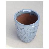 Tall blue Pottery Planter