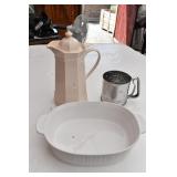 Corning Ware French White Casserole Dish, Sifter