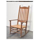 Slat Back Oak Rocking Chair w/ Vinyl Seat