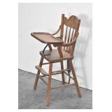 Pressed Back Solid Wood Highchair