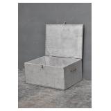 Primitive Wooden Box with Metal Handles