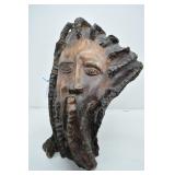 Giant Hand Carved Solid Wood Tribal African Face