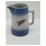 RED WING Shoes Stoneware Pitcher-Blue Cherry Band