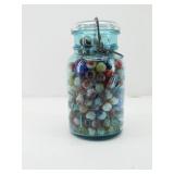 Ball Qts Jar w/ Vintage Marble Collection
