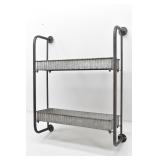Hammered Metal Farmhouse Wall Shelf 2 Shelves