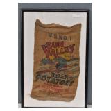 Framed Sun Valley Idaho Potato Sack