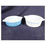(2) PYREX Snowflake Garland Small Casserole Bowls