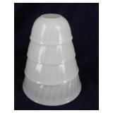 4-FIRE-KING Collectible Swirl Design White Bowls