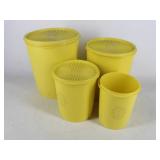 Set of 4-Vintage Yellow Tupperware Canister Set