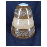 (3) PYREX Woodland Brown Mixing Bowls