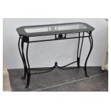 Black Sofa Table Glass/Wood/Metal