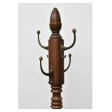 Solid Wood 4-Hook Coat Rack