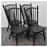 (4) Black Spindle Back Wood Dining Chairs