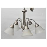 Brushed Nickel 5-Light Chandelier w Frosted Glass
