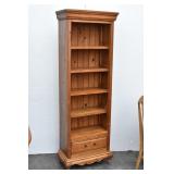 5-Shelf Pine Bookcase with a Bottom Drawer